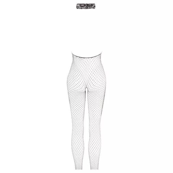 NO:XQSE - Bodystocking z kołnierzem - siateczka - czarny - M/L