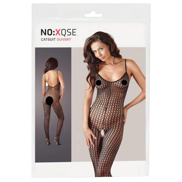 NO:XQSE – otwarty siateczkowy kombinezon (czarny) - M/L