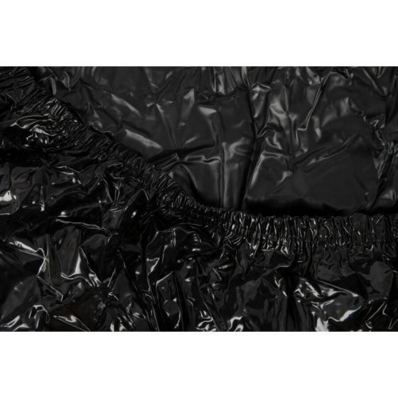 Prześcieradło błyszczące - gumowane - 220 x 220 cm (czarne)