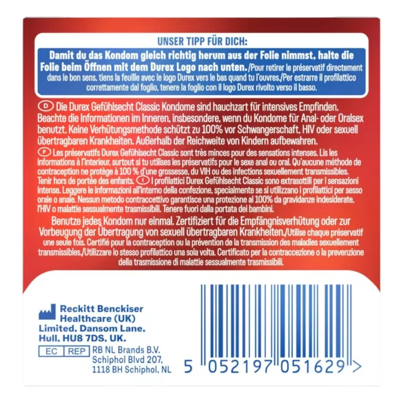 Durex - prezerwatywy ultracienkie - naturalne wrażenia - 3 sztuki