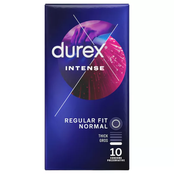 Durex Intense - prezerwatywy prążkowane i wypustkowane (10 szt.)