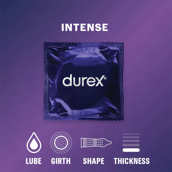 Durex Intense - prezerwatywy prążkowane i wypustkowane (10 szt.)