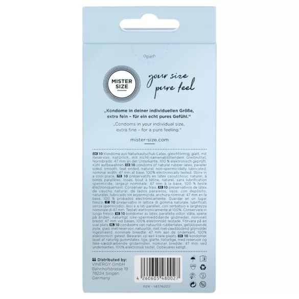 Mister Size - prezerwatywy cienkie - 47 mm - 10 sztuk