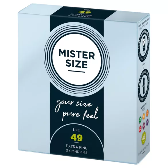 Mister Size - prezerwatywy cienkie - 49mm - 3 sztuki