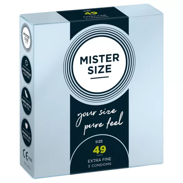 Mister Size - prezerwatywy cienkie - 49mm - 3 sztuki