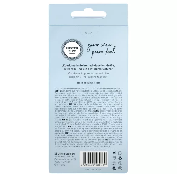 Mister Size - prezerwatywy cienkie - 53mm - 10 sztuk