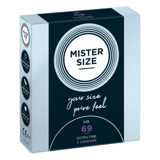 Cienka prezerwatywa Mister Size - 69 mm (3 sztuki)