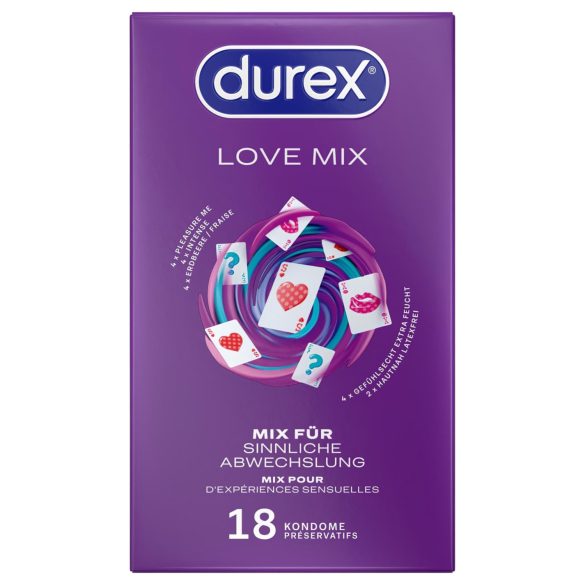 Durex Love Mix - prezerwatywy - zestaw mix - 18 sztuk
