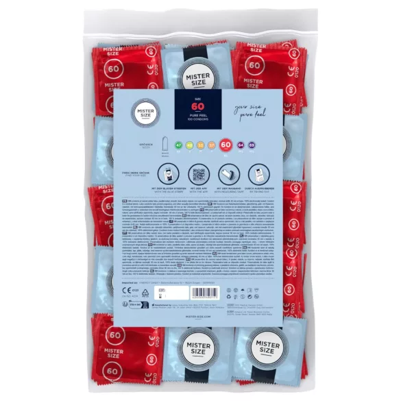 Mister Size - prezerwatywy cienkie - 60mm - 100 sztuk