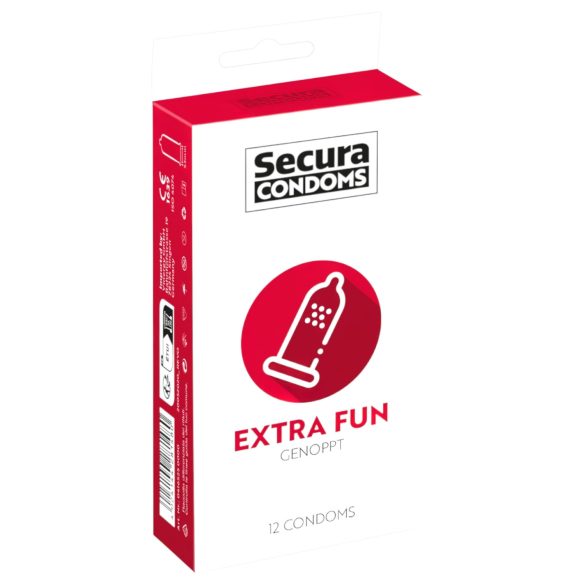 Secura Extra Fun - kropkowane prezerwatywy - 53mm (12 sztuk)