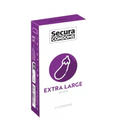   Secura Padlizsán - prezerwatywy extra duże - 60mm - 12 sztuk