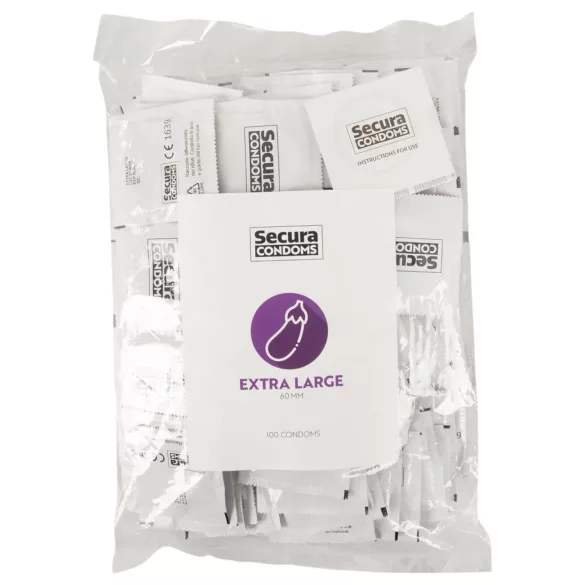 Secura Padlizsán - prezerwatywy extra duże - 60mm - 100 sztuk