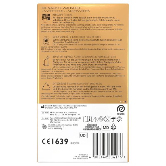 Durex Hautnah - prezerwatywy ultra cienkie - dodatkowo nawilżane - 10 sztuk