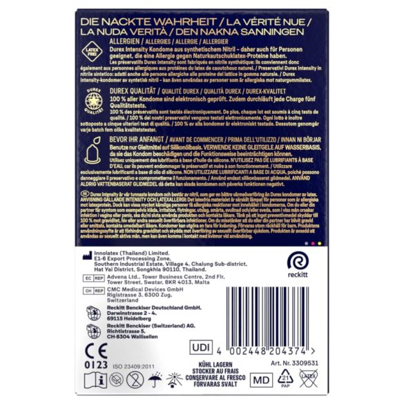 Durex Intensity - prezerwatywy cienkie bez lateksu - 20 sztuk