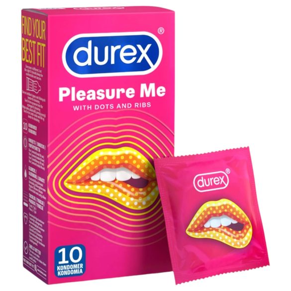 Durex Pleasure Me - prezerwatywy z wypustkami i prążkami (10 szt.)
