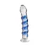 Icicles No. 5 - szklany dildo spiralny - przezroczysty niebieski