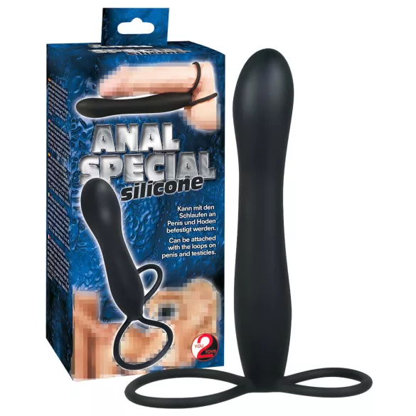 You2Toys - dildo analne i pierścień na penisa - czarny