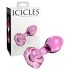 Icicles No. 48 - szklany kwiatowy korek analny (różowy)