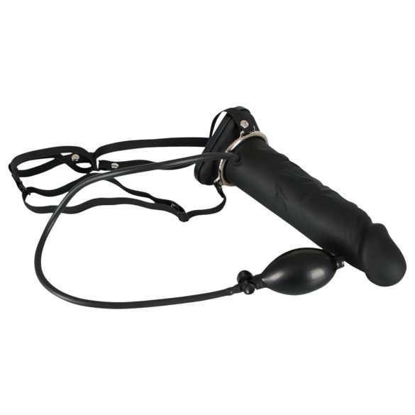 You2Toys - Nadmuchiwany Strapon - pusty, silikonowy dildo (czarny)