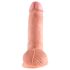 Dildo King Cock 7 z jądrami (18 cm) - naturalny