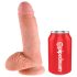 Dildo King Cock 7 z jądrami (18 cm) - naturalny