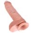 King Cock - duży realistyczny dildo z jądrami - 25 cm - kolor cielisty