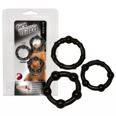   You2Toys - zestaw pierścieni erekcyjnych - 3 sztuki - czarny