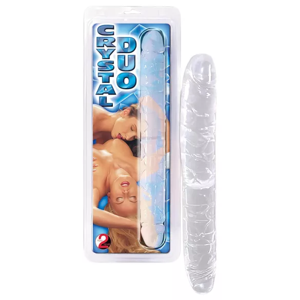 Kristály - podwójne dildo - szkło - 34 cm