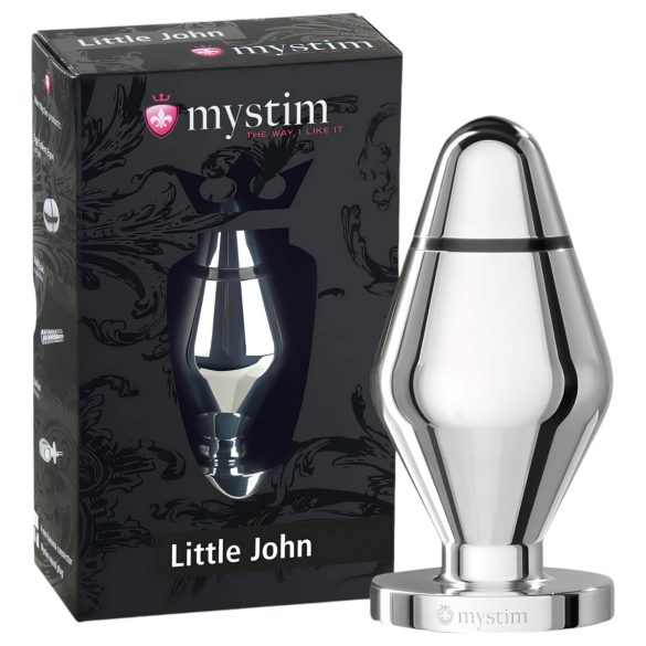 mystim Little John - mały elektryczny korek analny (srebrny)