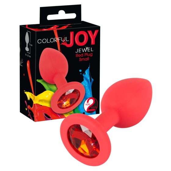 Colorful JOY - silikonowe dildo analne - małe (czerwone)