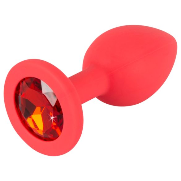 Kolorowa PRZYJEMNOŚĆ - mały silikonowy anal plug (czerwony)