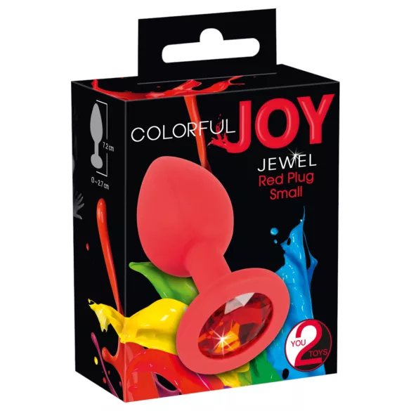 You2Toys - Colorful JOY - silikonowy korek analny - mały (czerwony)