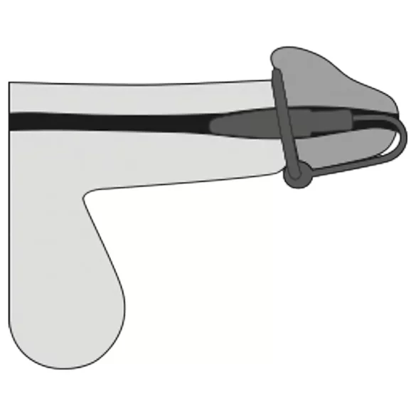 Penisplug - silikonowy pierścień na żołądź z stożkowym dilatatorem (fioletowo-srebrny)