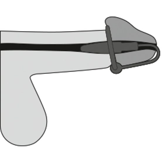 Penisplug - silikonowy pierścień na penisa ze stożkiem cewki moczowej (fioletowo-srebrny)