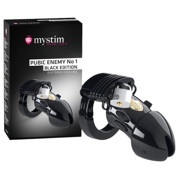 Mystim Black Edition PUBIC ENEMY No 1 - elektryczna klatka na penisa