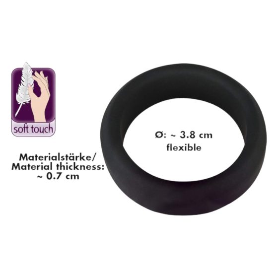 Black Velvet - grubościenny pierścień na penisa (3,8 cm) - czarny