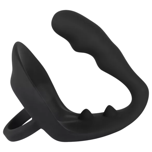 Black Velvets - dildo analne + pierścień na penisa i jądra (czarny)