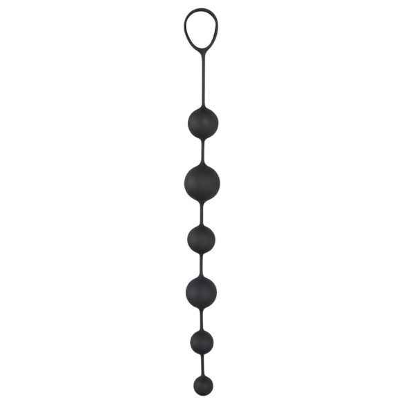 Black Velvet - czarne analne dildo z 6 koralikami