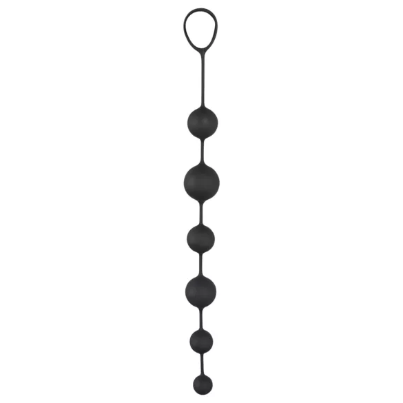 Black Velvets - czarny analny dildo z 6 koralikami