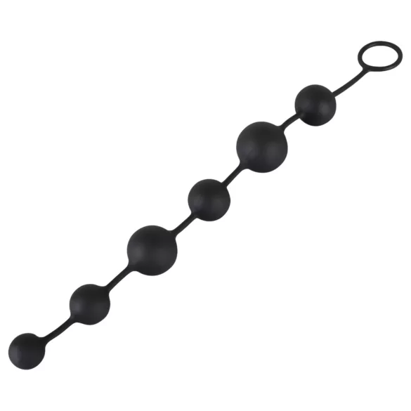 Black Velvets - czarny analny dildo z 6 koralikami