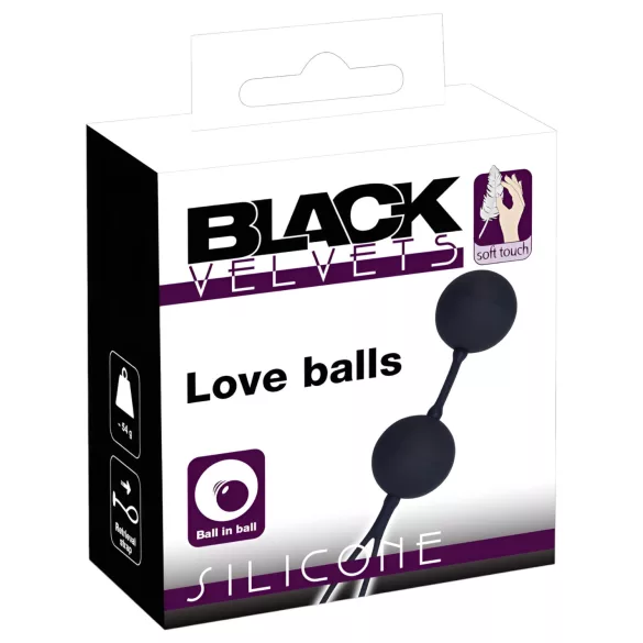 Black Velvets - duet kulek gejszy do ćwiczeń Kegla (2‑częściowy)