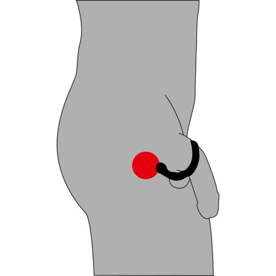 Czarny aksamitny pierścień na penisa ze stymulatorem barierowym (czarny)