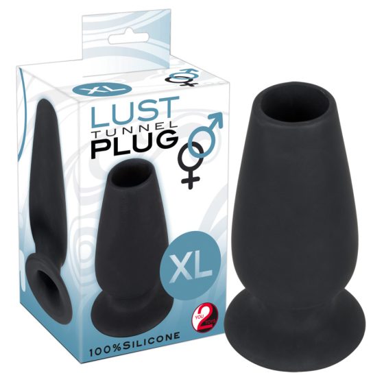 You2Toys - Lust Tunnel XL - wydrążony dildo analne (czarny)