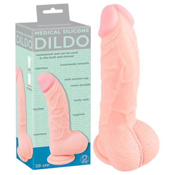 Medical - silikonowe dildo (20cm) - naturalne
