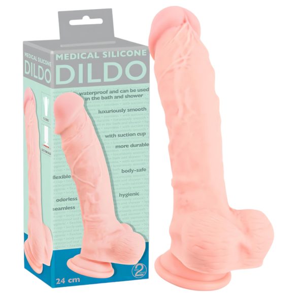 Naturalny dildos z medycznego silikonu (24 cm)