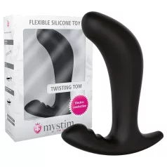 mystim Twisting Tom - elektryczny analny dildo (czarny)