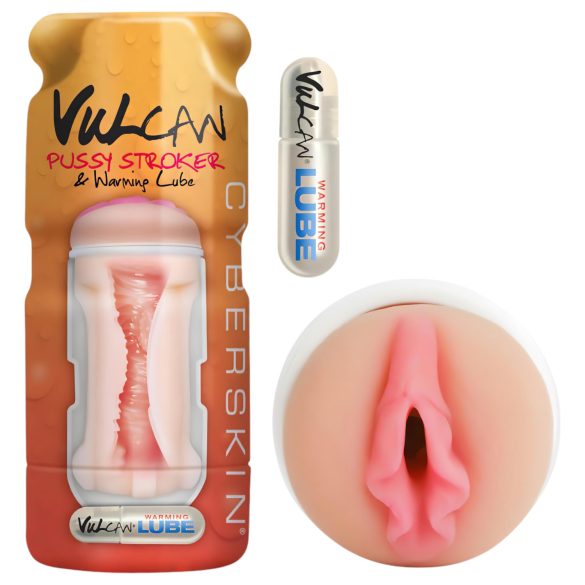 Vulcan Stroker - realistyczna pochwa + rozgrzewający lubrykant (naturalny)