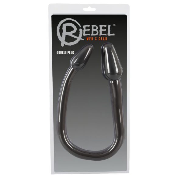 Rebel Double Plug - podwójny stożkowy korek analny (czarny)