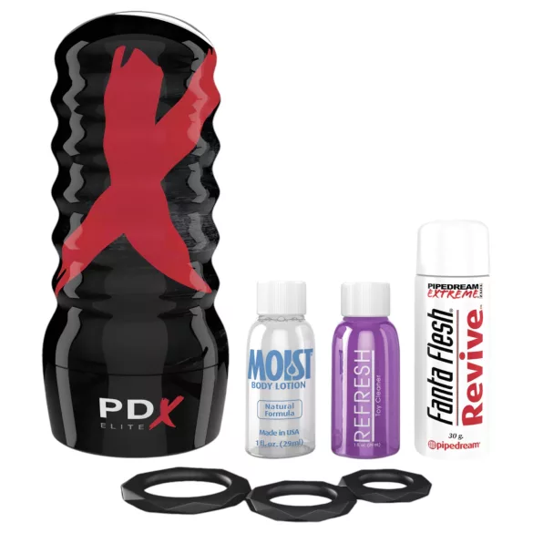 PDX Elite - masturbator dla mężczyzn - ręczny, z regulacją ssania - naturalny