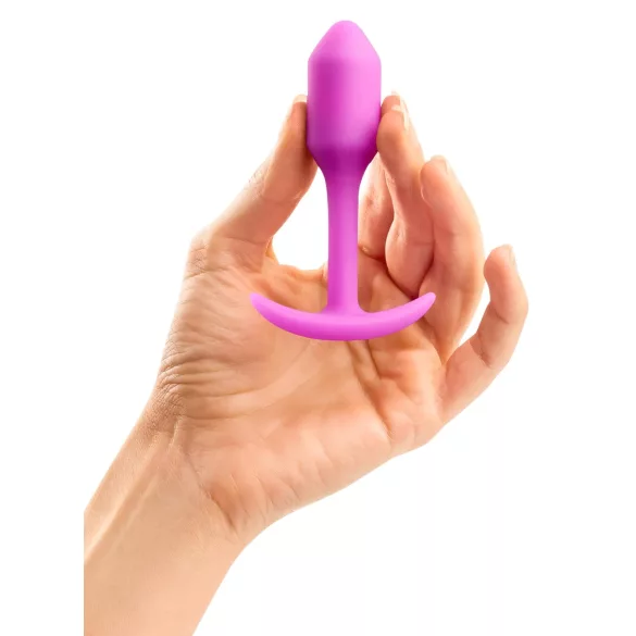 b-Vibe Snug Plug 1 - korek analny z wewnętrznym obciążeniem (55 g, różowy)